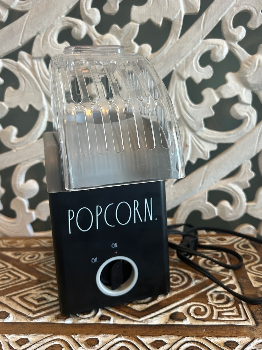 Rae Dunn POPCORN Electric Popcorn Maker - Black & Clear